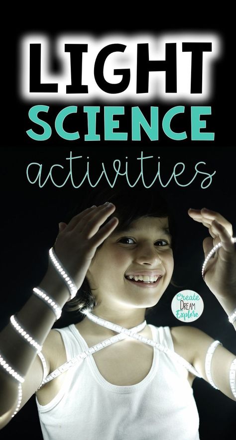 Science Activities For Teaching about the Properties of Light. These light science lessons, experiments and anchor charts are great for most grade, especially 3rd and 4th grade science.  - Create Dream Explore Grade 4 Light And Sound, Light And Sound Activities, Light Energy Activities, Science Prek, Light Experiments, Steam Kids, Light Science, Light Unit, Science Games