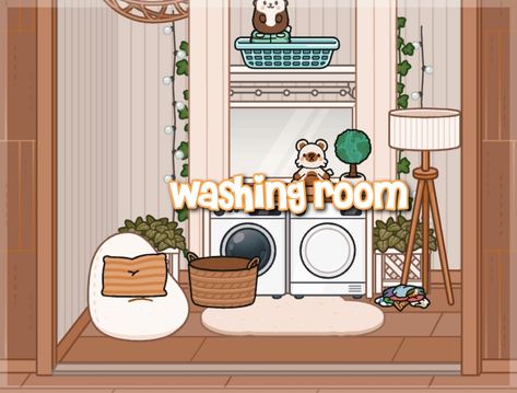 Toca Boca Washing Room, Hall Room, Adorable Homes Game, Cute Room Ideas, Life Words, 2nd Floor, Dressing Room, Family House, Room Inspo