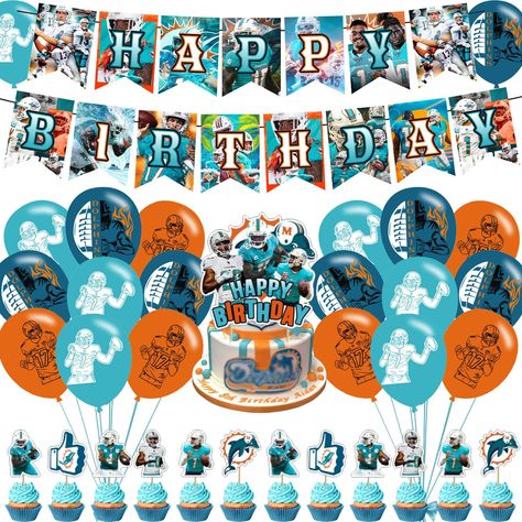 Dolphins Birthday Party, Dolphin Birthday Parties, Enjoy Your Birthday, Dolphin Party, Happy 8th Birthday, Unique Cake Toppers, Cake Banner Topper, Birthday Themes, Birthday Supplies