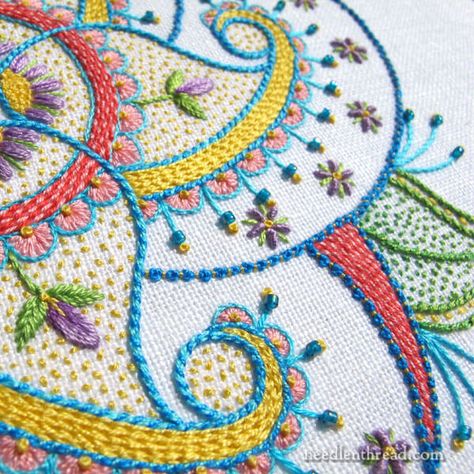 Bordado Jacobean, Crewel Embroidery Tutorial, Crewel Embroidery Patterns, Crewel Embroidery Kits, Embroidery Patterns Vintage, Brazilian Embroidery, Embroidery Patterns Free, Crewel Embroidery, Hand Embroidery Stitches