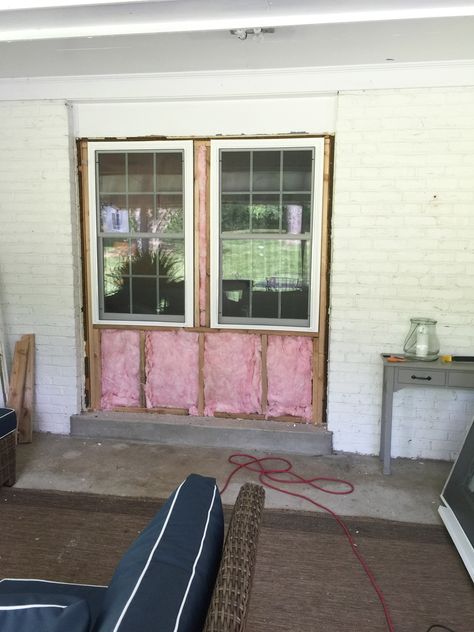 Changing our Back Patio Door to Windows - Beneath My Heart Window To Door Conversion, Replacing Sliding Glass Doors Patio, Back Patio Door, Back Patio Makeover, Exterior Sliding Glass Doors, Sliding Glass Doors Patio, Kentucky Home, Glass Doors Patio, Sliding Patio Doors