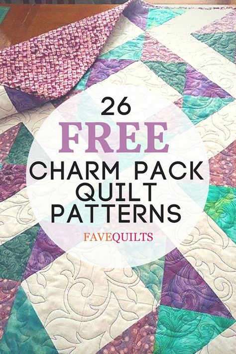 26 Charming Charm Pack Quilt Patterns Quilted Squares, Charm Pack Patterns, Bed Quilt Patterns, Charm Pack Quilt Patterns, Charm Quilts, Charm Square Quilt, Charm Pack Quilt, Lap Quilt Patterns, Patchwork Blocks