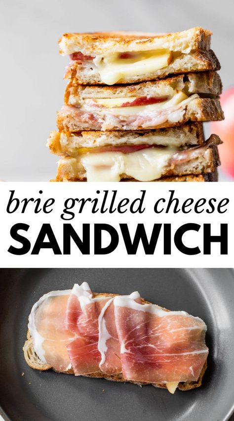 Grilled Cheese Brie, Brie Sandwich Recipes, Brie Grilled Cheese Sandwich, Brie Prosciutto, Yummy Grilled Cheese, Cranberry Loaf, Prosciutto Sandwich, Brie Grilled Cheese, Brie Cheese Recipes