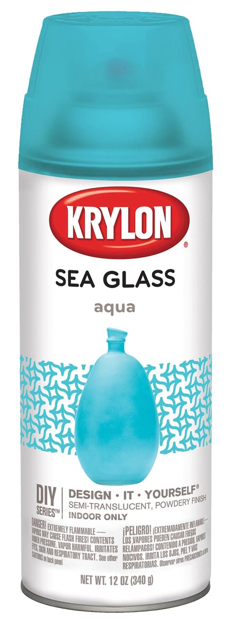 Sea Glass Finish Spray | Krylon® Spray Paint Sea Glass Spray Paint, Glass Spray Paint, Diy Beach Decor, Aqua Paint, Decor Studio, Coastal Beach Decor, Beach Diy, Design Exterior, Beach Crafts