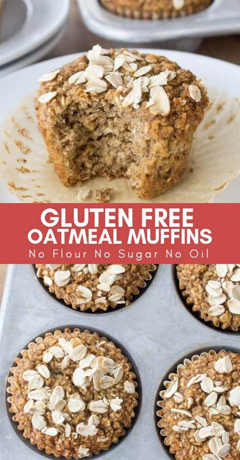 Healthy Oatmeal Muffins - Most muffins = junk food! This recipe uses no refined sugar, no oil & no flour. Must try! #glutenfree #sugarfree #nooil #oatmealmuffins #muffins #healthymuffins #brendid Gluten Free Oatmeal Muffins, Oatmeal Raisin Muffins, Oatmeal Muffins Healthy, Raisin Muffins, Banana Oatmeal Muffins, Lemon Bowl, Gluten Free Oatmeal, Cookies Gluten Free, Oatmeal Muffins