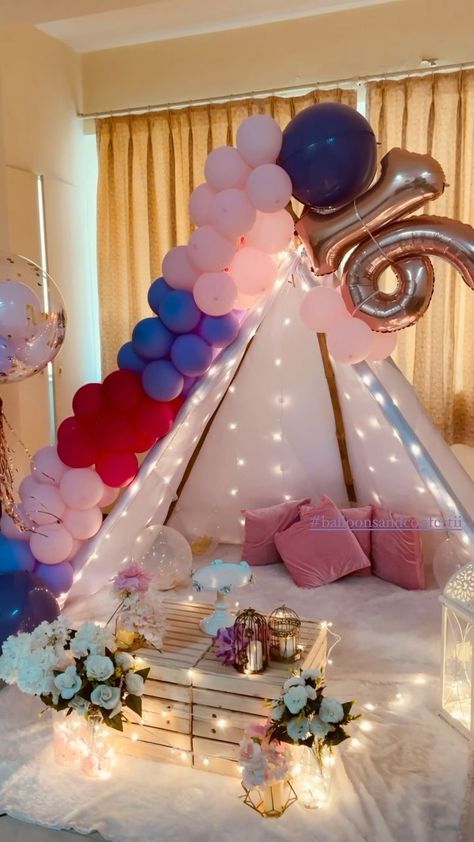 Teepee Tent Birthday Decorations, Diy Tent Sleepover Party, Tent Birthday Decoration, Tent For Birthday Party, Birthday Tent, Sleepover Tents, Sleepover Birthday, Teepee Party, Diy Tent