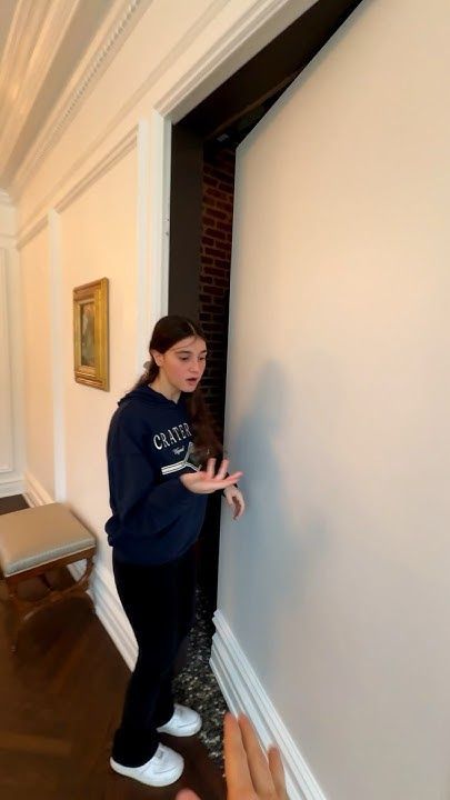 This house has a secret hidden room 😳😂 - YouTube Hidden Room Entrance, Secret Room Doors Hidden Passageways, Secret Hidden Rooms, Bookcase Wall With Hidden Door, Slide In House To Basement, Hidden Safe Rooms In Houses, Secret Hideout Room Ideas, Secret Spaces In Home, Secret Rooms In Houses For Kids