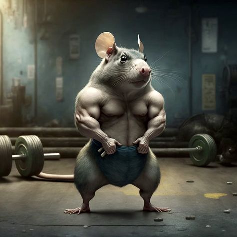 Remy The Rat, Futuristic Costume, Rat Boy, Gym Rats, Funny Rats, Rat Man, Body Builder, Gym Humor, Gym Rat