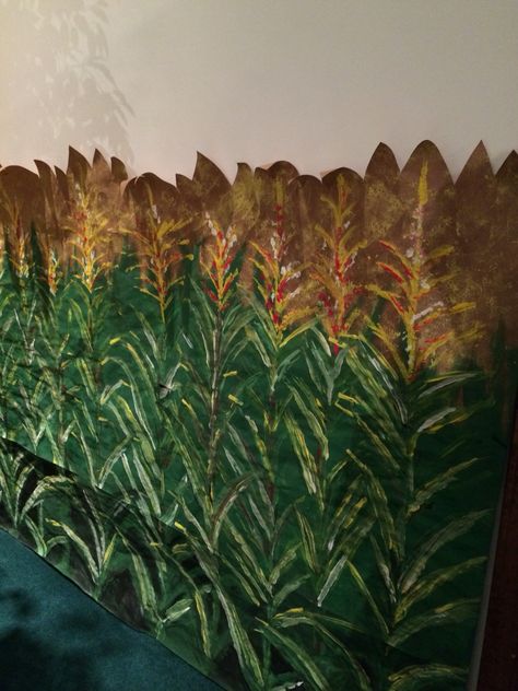 Hand-painted corn stalk mural farm theme VBS Corn Stalk Painting, Fall Displays, Corn Stalks, Chalkboard Drawings, Youth Camp, Vbs Ideas, Autumn Display, Farm Theme, Chalkboard