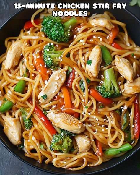 15-Minute Chicken Stir Fry Noodles: A Quick and Flavorful Meal – Foodyhealthylife Chicken Stir Fries Recipes, Vermicelli Stir Fry Chicken, Wok Recipes Easy Stir Fry, Asian Chicken And Noodles, Thai Stir Fry Noodles, Noodle Chicken Stir Fry, Chinese Food Recipes Noodles, Chinese Stir Fry Recipes, Chicken Stir Fry Noodles