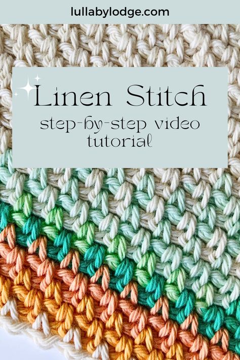 Learn how to crochet the linen stitch (moss stitch) with our easy-to-follow video tutorial! Perfect for beginners, this step-by-step guide will help you master the linen stitch, a beautiful and versatile pattern great for blankets, scarves, and more. Enhance your crochet skills with this detailed linen stitch tutorial and create stunning textured projects. Watch now and get started on your next crochet masterpiece! Crochet Linen Stitch Tutorial, Linen Stitch Crochet Pattern, Linen Crochet Stitch, Moss Stitch Blanket Pattern, Linen Stitch Crochet Scarf, Linen Stitch Crochet Blanket, How To Do Moss Stitch Crochet, Crochet Moss Stitch Variations, Moss Stitch Crochet Blanket