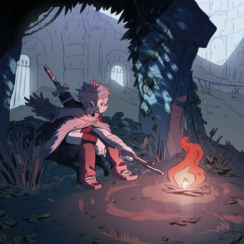 Campfire Drawing, Fire Drawing, Comic Manga, Twitch Channel, Wow Art, Environment Concept Art, Fantasy Inspiration, The Train, Fantasy World