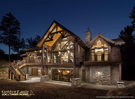 Golden Eagle Log and Timber Homes : Plans & Pricing : Plan Details : Timber Lake 2779AR-UCT A Frame Lake House, Lake House Floor Plans, Log Home Flooring, Log And Timber Homes, Timber Logs, Timber Homes, Lake Side, Lake House Plans, Timber Frame Homes