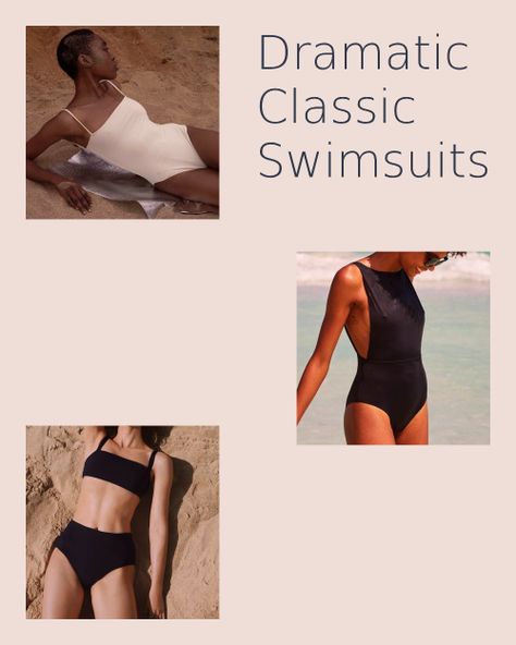 Dramatic Classic Swimsuit, Dramatic Classic Swimwear, Kibbe Body Types Dramatic Classic, Dramatic Classic Summer, Dramatic Classic Hair, Dramatic Classic Kibbe Style, Dramatic Classic Kibbe, Kibbe Classic, Beige Swimsuit