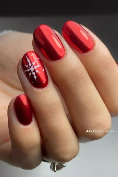 Red Chrome Nails, Nail Art Noel, Chrome Nails Designs, Red Manicure, Red Christmas Nails, Christmas Gel Nails, Red Nail, Dipped Nails, Xmas Nails