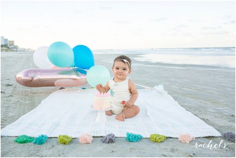 First Birthday beach photos First Birthday Beach Photos, Beach First Birthday, Baby Beach Pictures, First Birthday Portraits, Outdoor Cake Smash, Birthday At The Beach, First Birthday Photoshoot, Smyrna Beach Florida, Birthday Portraits