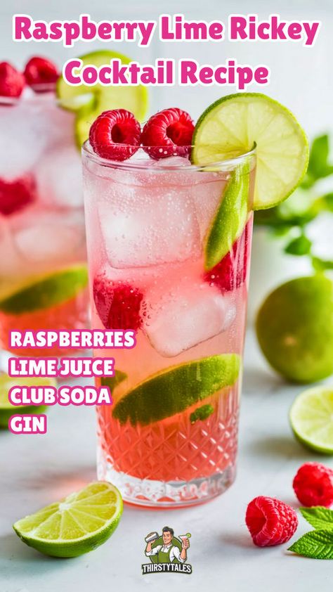 "Discover the refreshing Raspberry Lime Rickey Cocktail Recipe, the perfect addition to your summer drinks collection! This delightful blend of raspberry and limeade creates a vibrant and zesty flavor that’s ideal for warm days. Perfect for parties or a relaxing afternoon, this frozen cocktail recipe is a must-try. Enjoy the ultimate Lime Rickey experience with this easy recipe for summer, guaranteed to impress your guests! " Lime Rickey Recipe, Raspberry Lime Rickey, Rickey Cocktail, Lime Rickey, Frozen Cocktail, Best Summer Cocktails, Recipe For Summer, Summer Cocktail Party, Spring Cocktails