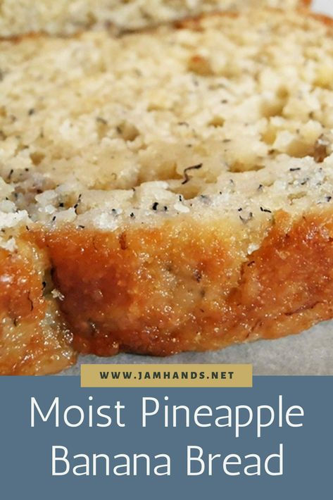 Moist Pineapple Banana Bread takes a tropical twist on classic banana bread, using crushed pineapple and coconut. Pineapple Banana Bread, Pineapple Banana Bread Recipe, Classic Banana Bread, Pineapple And Coconut, Banana Bread Recipe Moist, Banana Dessert Recipes, Moist Banana Bread, Easy Banana Bread Recipe, Banana Dessert