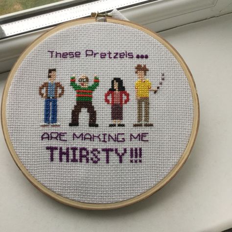 Seinfeld cross stitch by /u/OrionNebulae. These pretzels are making me thirsty! Embroidery Hacks, I Had A Dream, Cross Stitch Quotes, Cross Stitch Funny, Diy Cross Stitch, Seinfeld, Cross Stitch Patterns Free, Free Cross Stitch, Pretzels