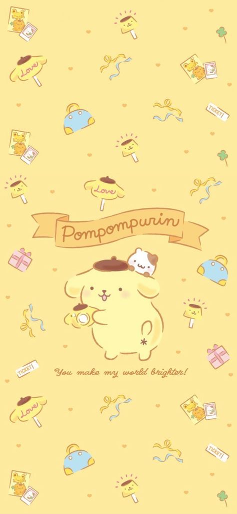 Kawaii wallpapers page (Posts tagged wallpaper) Pompompurin Wallpaper, Kawaii Wallpapers, Iphone Wallpaper Cat, My Melody Wallpaper, Wallpaper Dekstop, Iphone Background Images, Sanrio Wallpaper, Spring Wallpaper, Kitty Wallpaper