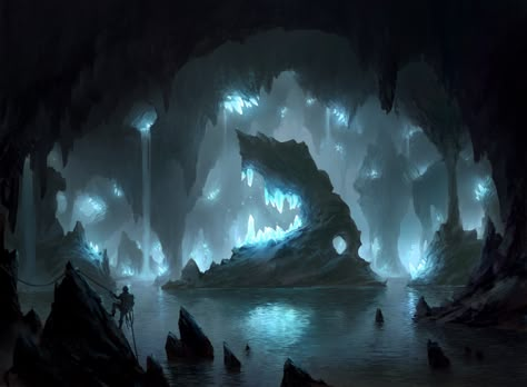 Underdark Concept Art, Underdark Landscape, Underdark Art, Fantasy Landscape Art Magic, Underdark Aesthetic, Magic The Gathering Art, Mtg Art, Fantasy Background, Forgotten Realms