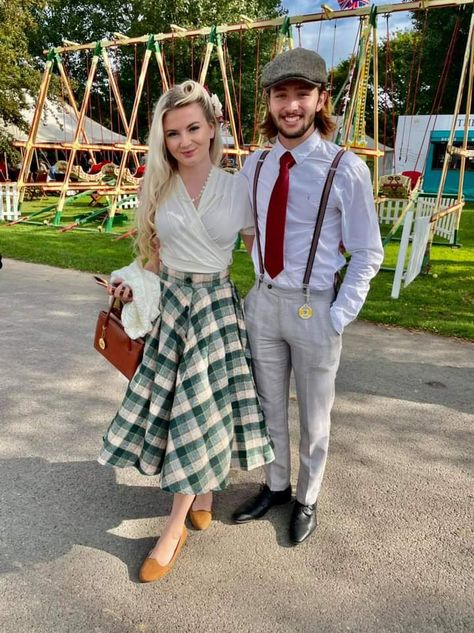 Good Wood Revival Fashion, Goodwood Revival Fashion Woman, 50s Theme Outfit, Goodwood Revival Fashion, 1950s Mens Clothing, 50s Outfit, 50 Style Dresses, Dapper Day Outfits, Disney Dapper Day