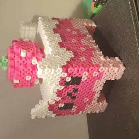 3D Perler Bead Digital Digital Pattern Kawaii Box Cat - Etsy Pretty Perler Bead Patterns, Perler Bead Art 3d, Perler Bead Shelf, 3d Hama Beads Patterns, Perler Beads Ideas 3d, Fuse Beads 3d, 3d Perler Bead Patterns, Bead Things, Melt Beads