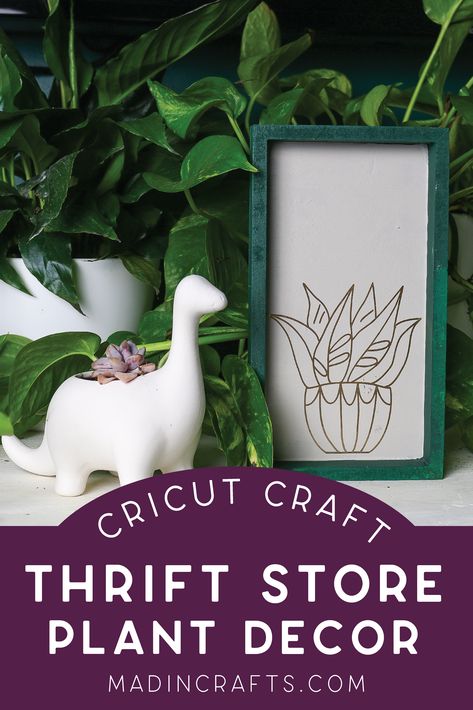 #ad Create artwork for your home that is perfectly customized to your personal style! I refashioned some cheap thrift store pieces into beautiful plant decor! #cricut #cricutmade Plant Decor Diy, Christmas Plant, Plant Care Guide, Christmas Plants, Plant Projects, Cricut Free, Craft Tutorials, Plant Decor, Cricut Crafts