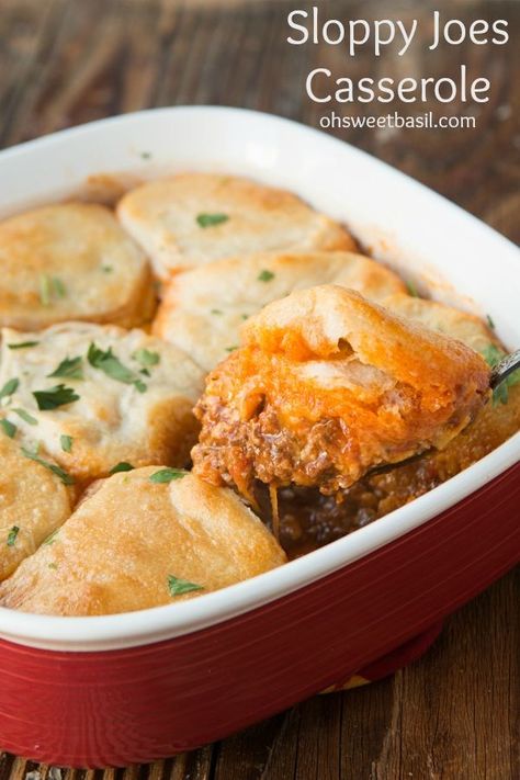 Grands Recipes, Grand Biscuit Recipes, Pillsbury Biscuit Recipes, Grands Biscuits, Sloppy Joe Casserole, Pillsbury Grands, Ground Beef Casserole Recipes, Oh Sweet Basil, Pillsbury Recipes