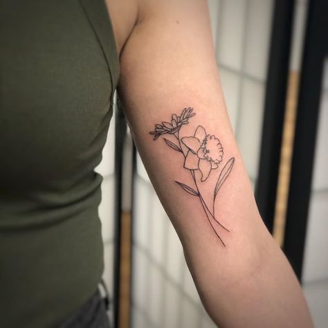 Kori Millhimes’s Instagram post: “cute lil daisy & daffodil, thanks Amanda!” Daphodil And Daisy Tattoo, Daffodil And Daisy Tattoo Birth Flowers, Daffodil Daisy Tattoo, Daffodil And Aster Tattoo, Aster And Daffodil Tattoo, Daisy And Narcissus Tattoo, Daisy And Daffodil Tattoo, Daffodil And Daisy Tattoo, Narcissus Tattoo