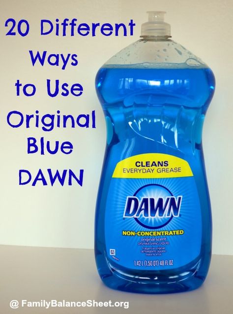 Dawn Dishwashing Liquid, Clean Baking Pans, Blue Dawn, Cleaning Painted Walls, Dawn Dish Soap, Deep Cleaning Tips, Soap Scum, Cleaners Homemade, Dishwashing Liquid