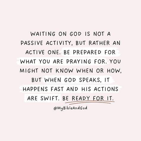 Waiting on God is not a passive activity, but rather an active and expectant posture. Wait on Him with expectation, preparation, and faith, trust that His answers will come to you. In essence, it means: ✨ Being vigilant and prepared, like a servant waiting for their master’s return (Luke 12:35-40) ✨ Actively seeking God’s will and aligning your heart with His (Psalm 37:4-5) ✨ Trusting that God’s plans are good and that He will fulfill them in His perfect timing (Jeremiah 29:11, Isaiah 55:... Psalms 29:11, God’s Perfect Timing, Gods Perfect Timing Quotes, God Is Real Quotes, God's Perfect Timing Quotes, Waiting On God Quotes, Psalm 37:4, Waiting On Gods Timing, Perfect Timing Quotes