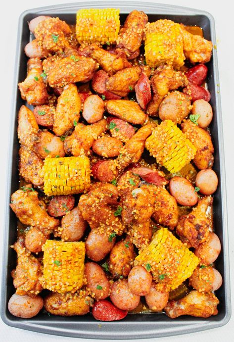 Chicken Wing Seafood Boil, Chicken Wings Boil, Chicken Wing Boil Cajun, Chicken Seafood Boil, Wing Boil Recipe, Chicken Boiled Recipes, Chicken Wing Boil Recipe, Chicken Boil Cajun, Chicken Wing Boil