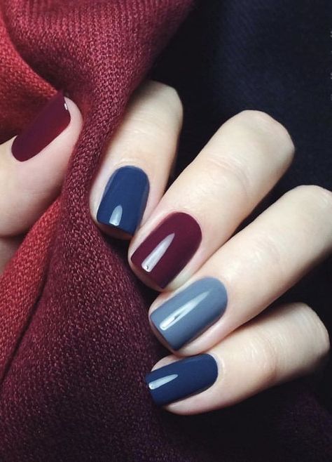 Navy Blue And Burgundy Nails, Summer Nails Plain Colors, Ballerina Acrylic Nails, Summer Nail Art Designs, Manicure Designs, 2024 Nails, Acrylic Nail Set, Summer Nail Art, October Nails