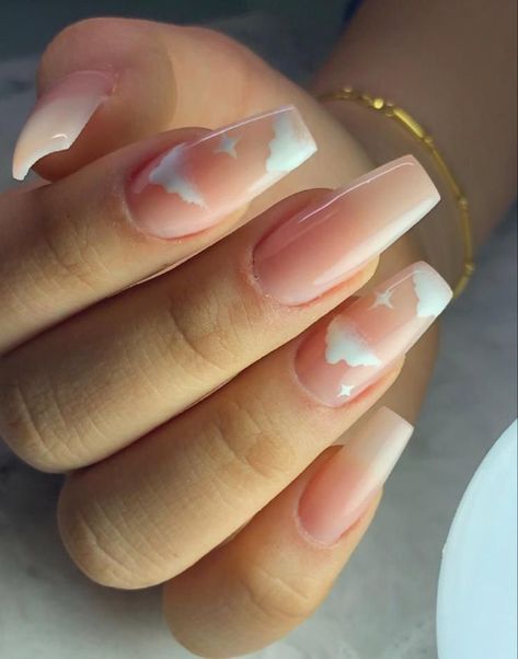 Cloud Nails, Fantastic Nails, Nails Art Ideas, Pink Cloud, Simple Acrylic Nails, Nail Swag, Acrylic Nails Coffin Short, Short Acrylic Nails Designs, Dream Nails