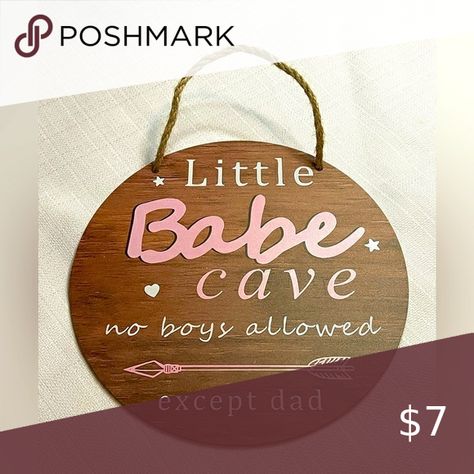 ❄️Wooden Wall Sign: Little Babe Cave, No Boys Allowed Except Dad No Boys Allowed, Wooden Wall Signs, Babe Cave, Wooden Wall, Wooden Walls, Wall Signs, Wall, Quick Saves