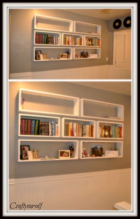 Bookshelves Ikea, Floating Bookshelves, Ikea Shelves, Home Library, Wall Shelves, Bookshelves, Bookcase, Floating, Shelves