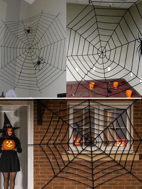 1pc 1.5/2.5/3.6/5M Black Spiderweb, Plush Spider Web Decoration, Hanging Decoration For Haunted House Outdoor Wall Decor, Party Spider Web DecorI discovered amazing products on SHEIN.com, come check them out! Spider Web Decor, Farewell Decorations, Wall Decor Party, Spider Web Decoration, House Outdoor, Halloween Inspiration, Outdoor Wall Decor, Outdoor Wall, Amazon Finds