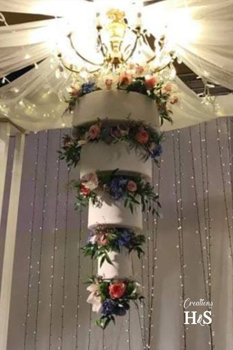 Hanging Cake, Chandelier Cake, Marquee Lights, General Lighting, Light Up Signs, Wedding Stylist, Rental Decorating, Upside Down Cake, Cake Table