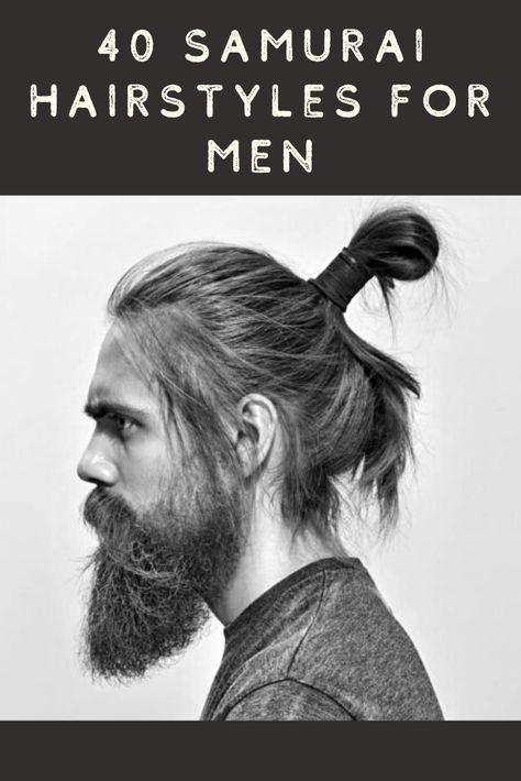 Acquire a warrior-like esque with a hairstyle dating all the way back to 794 A.D. Sure, it’s a long time ago however the truth is, Samurai were quite fashion-forward.Chances are when you think or even see the samurai top knot today, most likely you’re going to think of things like the man bun, or its newly formed buzz words like the bro bun or hipster bun. #nextluxury #hairstylesformen #menshairstyles #menshaircut Samurai Bun Men, Samurai Top Knot, Hair Stick Men, Beard With Long Hair, Men Long Hair Bun, Manly Haircut, Men Hairstyle Long, Men Ponytail Hairstyles, Samurai Hairstyle Men