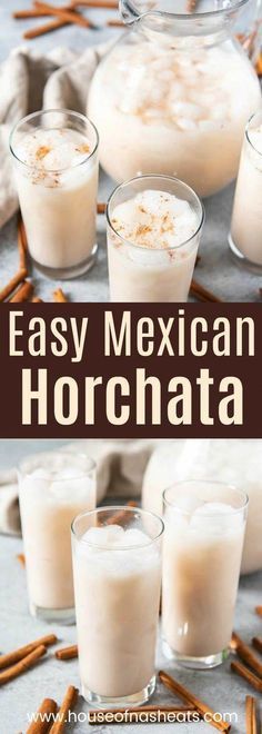 This Horchata Mexican drink recipe is a a slightly creamy, non-alcoholic agua fresca flavor made with cinnamon and rice and is perfectly refreshing. #horchata #rice #drink #beverage #recipe #Mexican #nonalcoholic #cinnamon #cinnamonsticks #authentic #traditional #creamy #easyfoodrecipes Easy Horchata Recipe, Horchata Drink, Mexican Drink Recipes, Mexican Horchata, Rice Drink, Horchata Recipe, Recipe Mexican, Winter Drink, Mexican Drinks