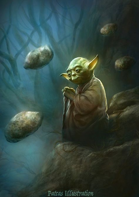 Yoda, Patricia Casarrubios (Patcas) on ArtStation at https://www.artstation.com/artwork/3NddA Yoda Artwork, Return Of The Jedi Luke, Han Solo And Chewbacca, Best Illustration, Star Wars A New Hope, Kylo Ren And Rey, Emperor Palpatine, Jango Fett, Millenium Falcon