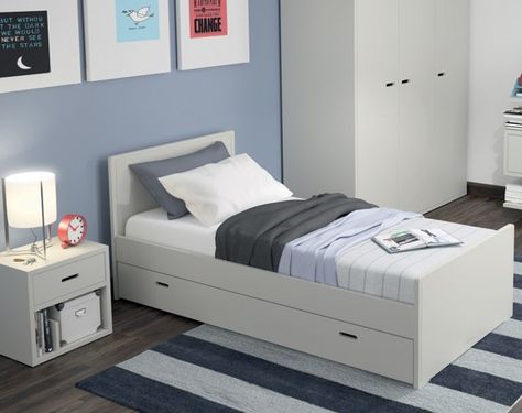 MADAKET SINGLE BED | Mathy by Bols Trundle Mattress, Holiday Furniture, Bed Lamp, Single Bed Frame, Matching Furniture, Fantastic Furniture, Bed With Drawers, Bedroom Furniture Design, Childrens Beds