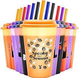 #ad Christmas Lights In Bedroom, Cups With Straws, Cups With Lids And Straws, Color Changing Cups, Mini Dessert Cups, Protein Shaker Bottle, Halloween Color, Halloween Cups, Small Desserts