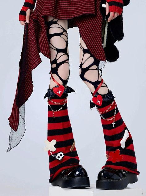 ❤︎Rock stripe wide leg warmers❤︎ Y2k Girl, Fashion Journals, Faux Fur Boots, Alt Fashion, Swaggy Outfits, Star Girl, Gothic Lolita, Red Fashion, Leg Warmers