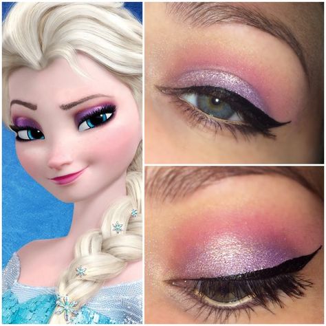 Elsa Makeup Look For Kids, Elsa Cosplay Makeup, Elsa Eye Makeup, Elsa Kids Makeup, Elsa Frozen Makeup Look, Elsa Inspired Makeup, Princess Makeup For Kids, Anna Makeup Frozen, Elsa Makeup For Kids