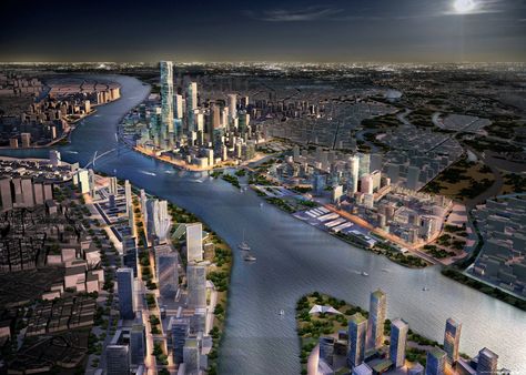 Skidmore, Owings & Merrill’s Baietan Master Plan Awarded Som Architecture, Social Housing Architecture, Urban Village, Urban Landscape Design, Airport Design, Eco Architecture, Cyberpunk City, Cityscape Art, Futuristic City