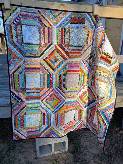 Strip Quilt Patterns, Crumb Quilt, Perfect Job, Bright Quilts, String Quilt, Scrappy Quilt Patterns, String Quilts, Scrap Quilt Patterns, Cat Quilt