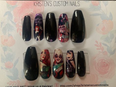 Gotham Girls, Gucci Mules, Gotham, Press On Nails, Nail Designs, Etsy Seller, Nail Art, Unique Items Products, Nails