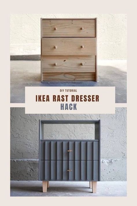 Rast Dresser, Ikea Rast Dresser, Ikea Dresser Hack, Ikea Rast Hack, Bloxburg Hallway, Storage Hallway, Green Hallway, Refinishing Furniture Diy, Colour Hallway